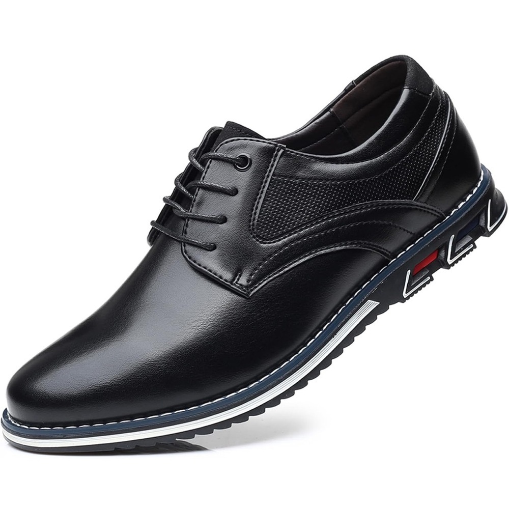 Recyphi Mens Dress Shoes Business Oxford Derby Orthopedic Leather Black 12.5